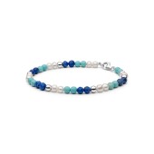 Bratara argint cu perle naturale, Haolit si lapis lazuli DiAmanti 244-35B-G